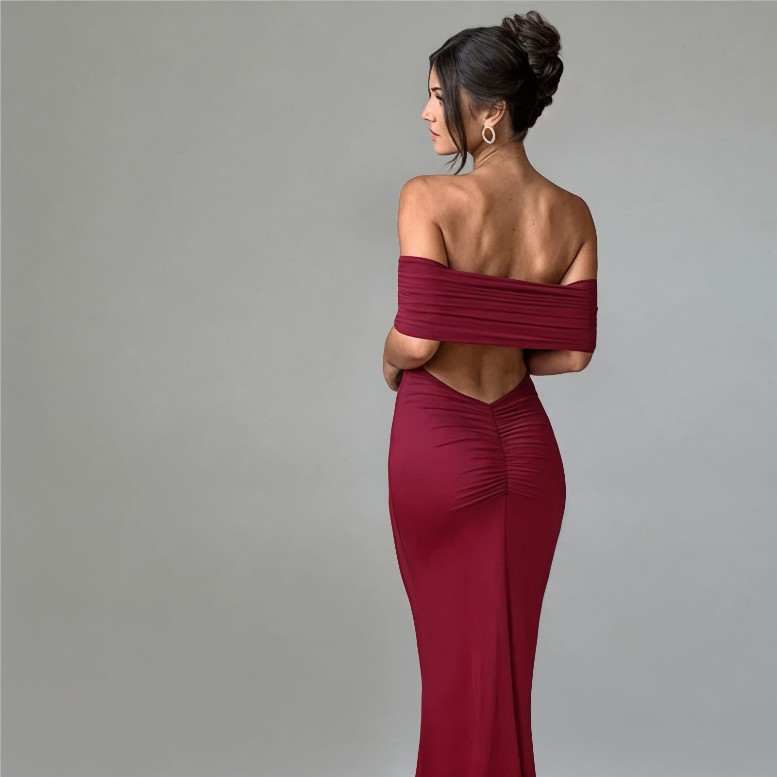 Brigitte Bordeaux | Robe Longue Élégante Sans Bretelles