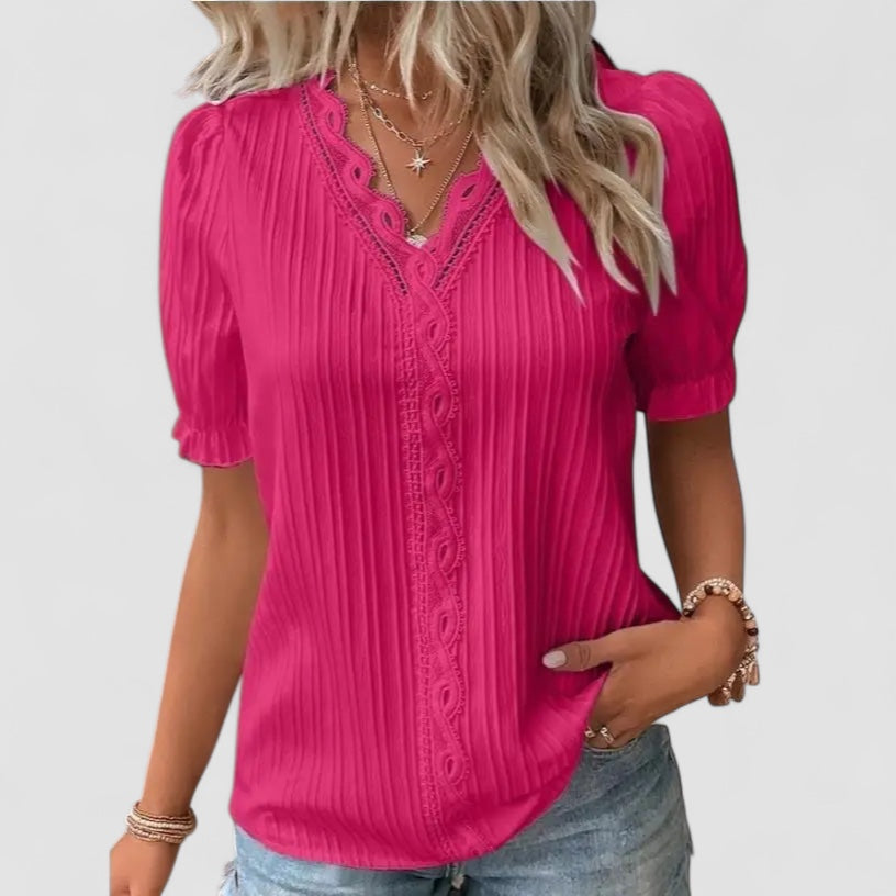 Cheron Paris™ | Mira – Haut féminin avec des détails en dentelle