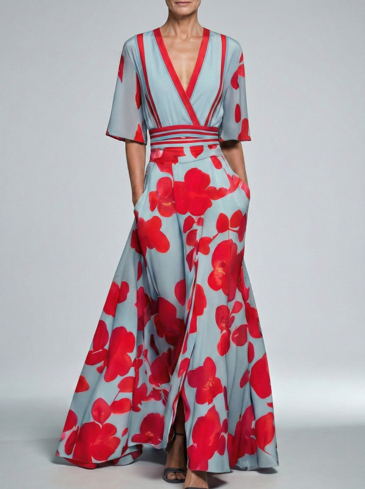 Cheron Paris| Isabelle Robe longue élégante à imprimé floral