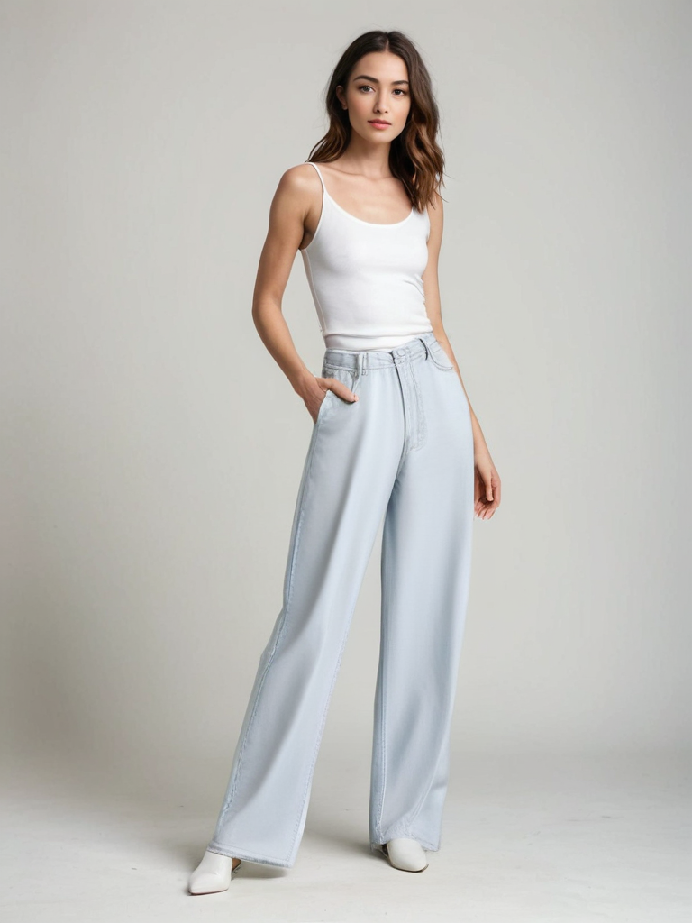 Cheron Paris™ | Jeans Évasés Bleu Glacier