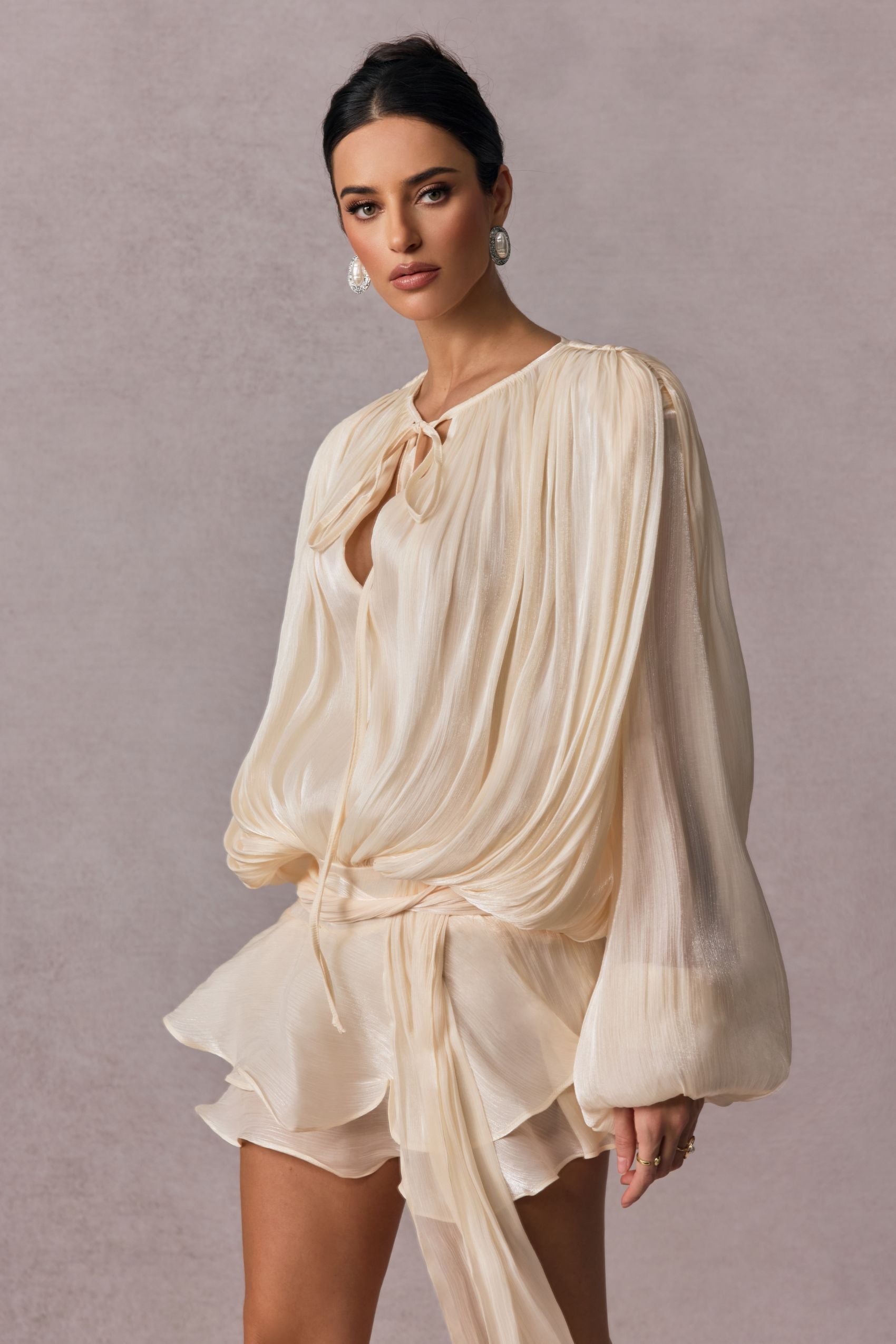 Cheron Paris | Robe Chemisier Évasée à Lacets