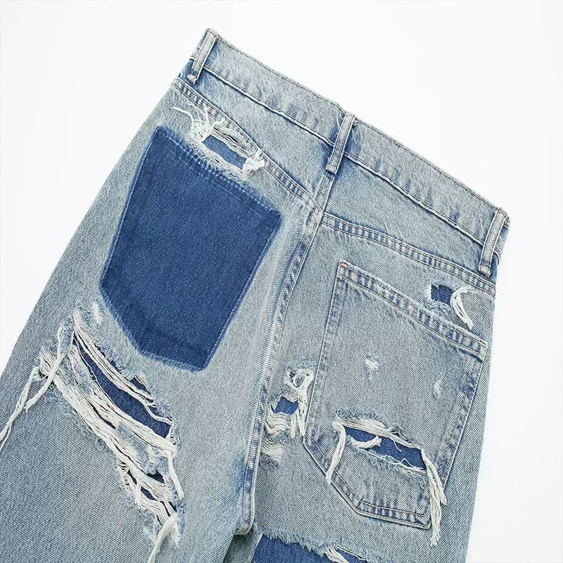Cheron Paris™ | Jean Patchwork Détérioré