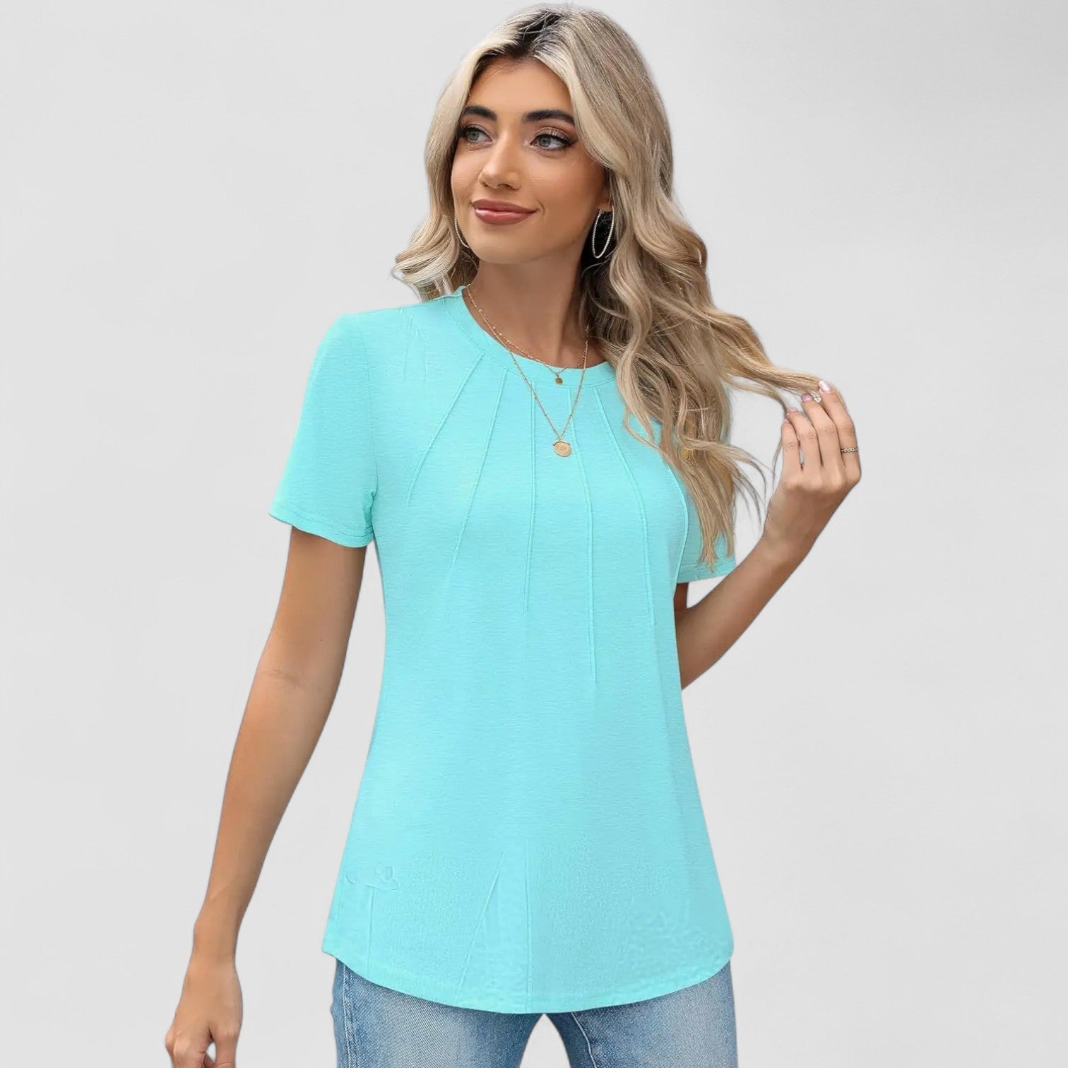 Cheron Paris™ | Noelie – Haut à manches courtes avec détails de couture