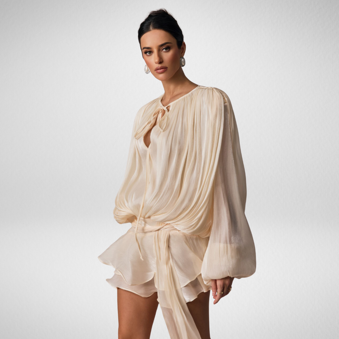 Cheron Paris | Robe Chemisier Évasée à Lacets